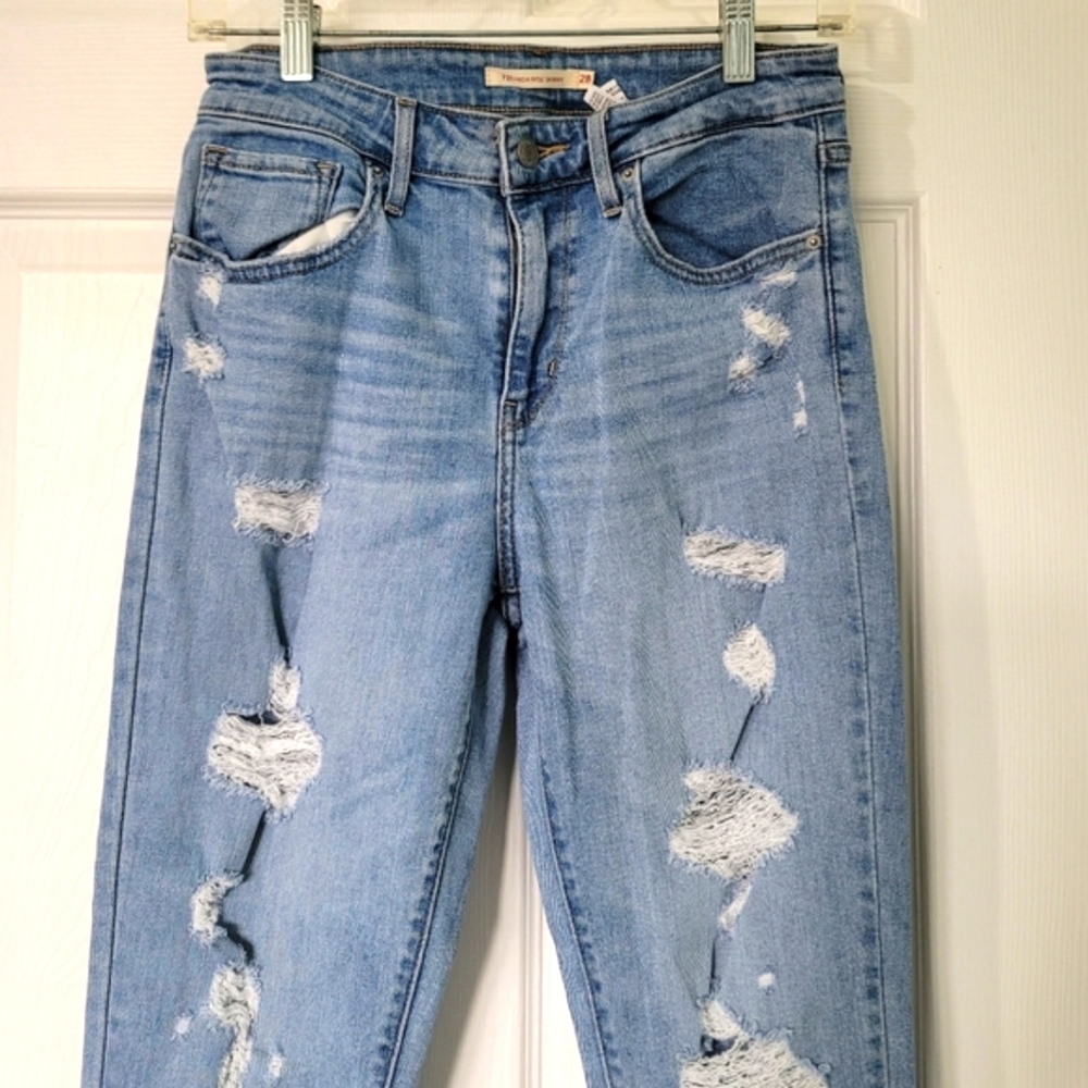 Levi's 721 High Rise Skinny Women's Distressed Ripped Denim Jeans Size 28